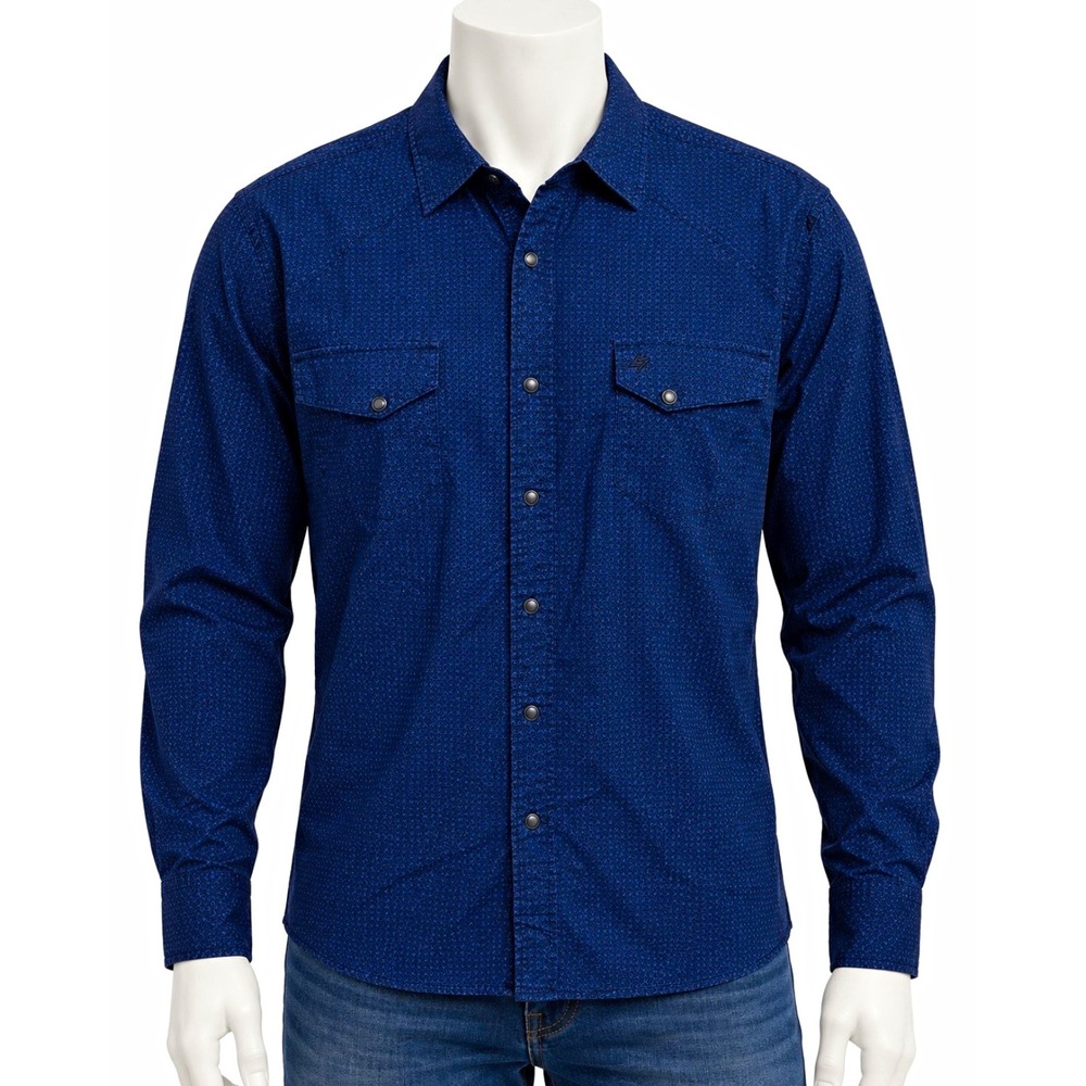 Cinch Garth Brooks Sevens Men's Geometric Long Sleeve Button Up Shirt Blue XL